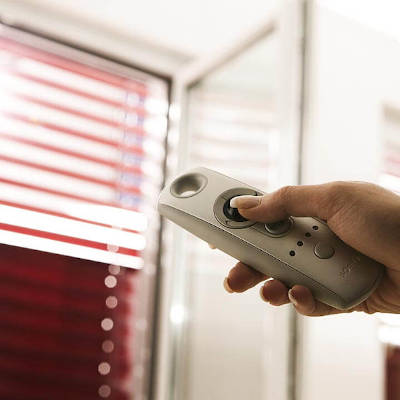 Homeautomation systems allow you to control your blinds remotely.